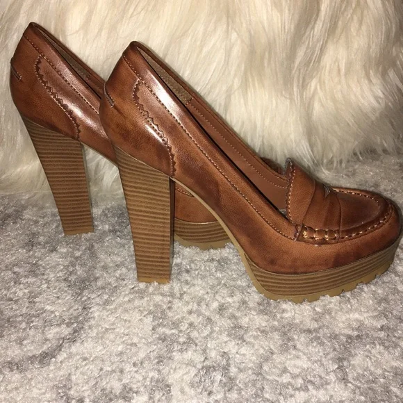 Platform penny loafers size 7 brown - Picture 8 of 11